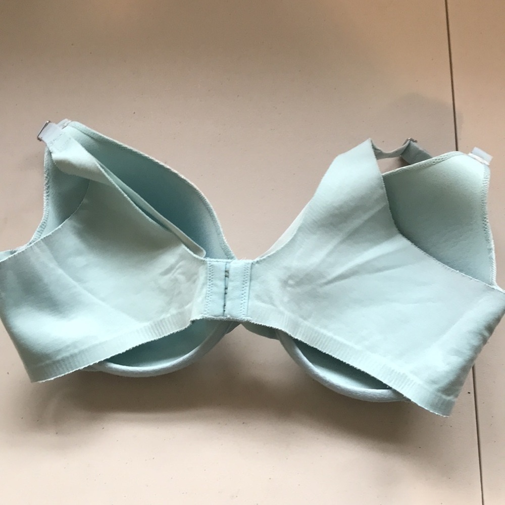 La Vie En Rose Lightly Lined Sleek Back Bra size 38C blue lace - Picture 4 of 5